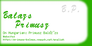 balazs primusz business card